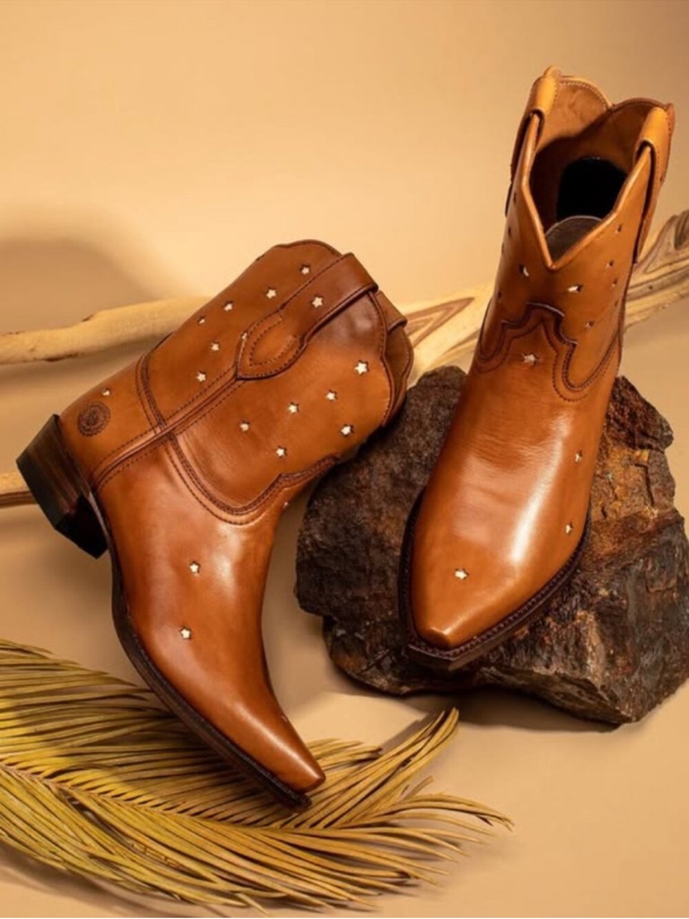 Ranch Road Presidio Star Boot Boots Size 8 Rare! New Cognac Brown Women’s